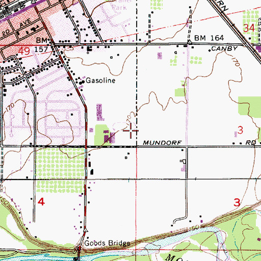 Topographic Map of 13th Avenue City Park, OR