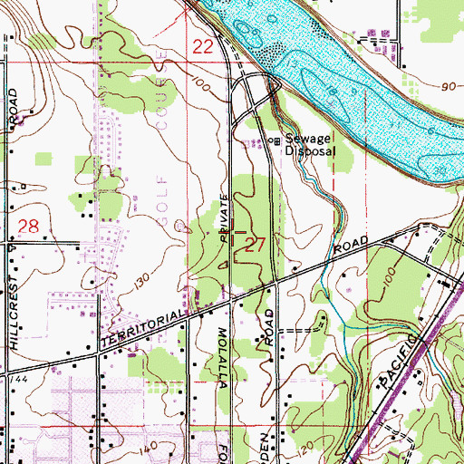 Topographic Map of Eco City Park, OR
