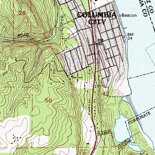 Topographic Map of Jim Bundy Memorial Park, OR