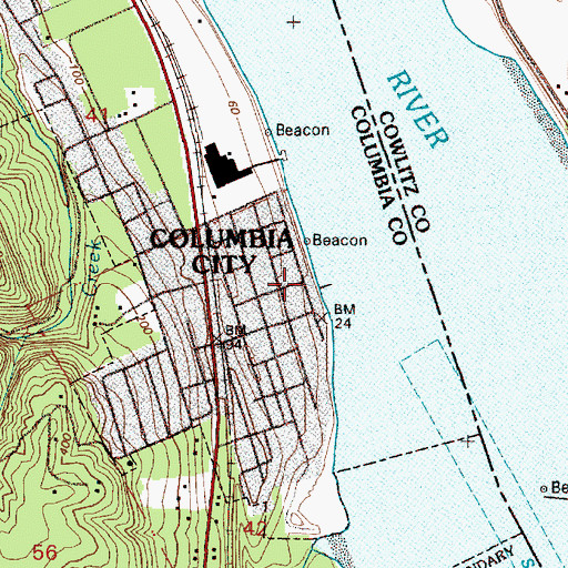 Topographic Map of Datis City Park, OR