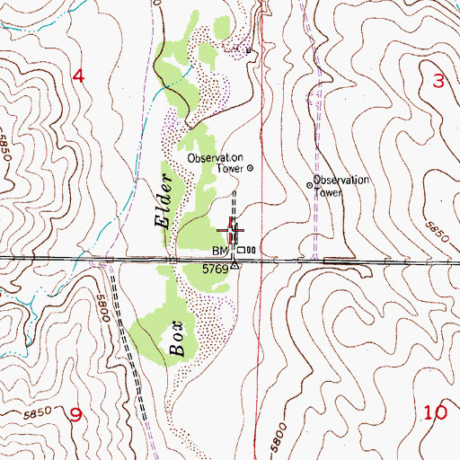 Topographic Map of Running Creek Cemetery, CO