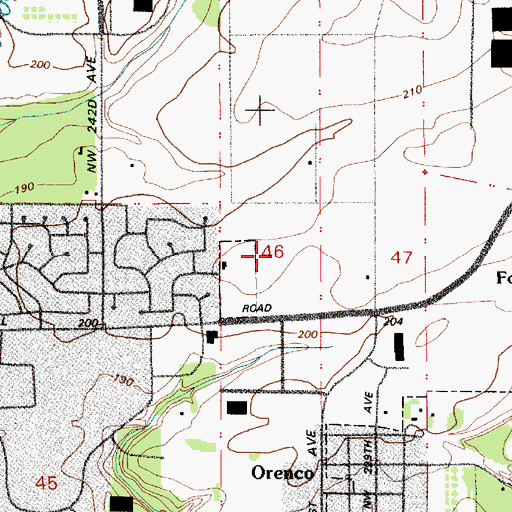 Topographic Map of Central Park, OR