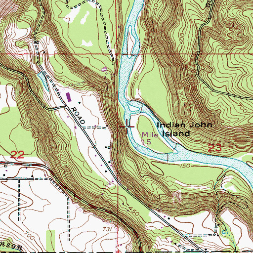 Topographic Map of Indian John Island Park, OR