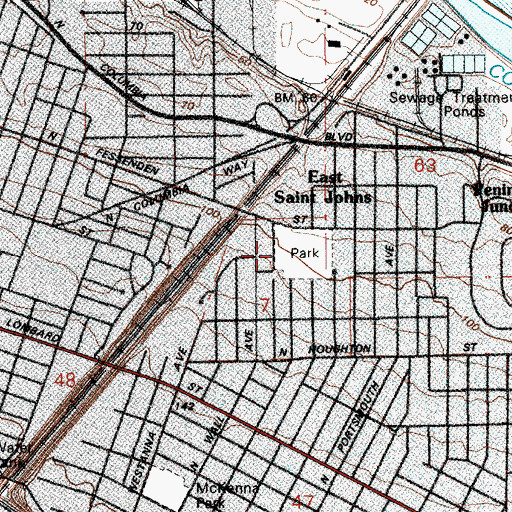 Topographic Map of Northgate City Park, OR