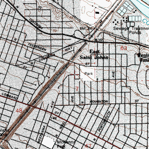 Topographic Map of Northgate City Park, OR