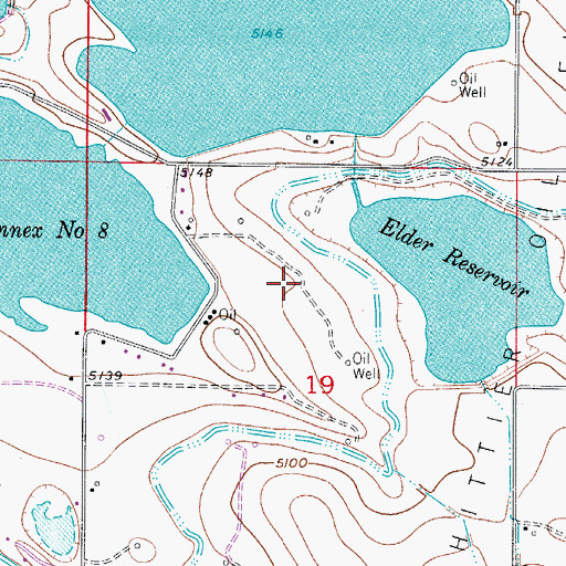Topographic Map of KIIX-AM (Wellington), CO