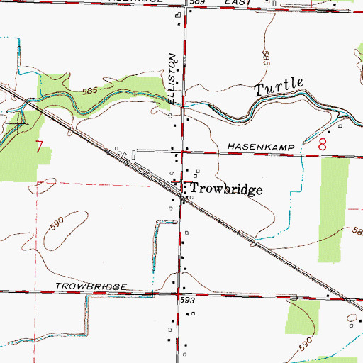 Topographic Map of Trowbridge Post Office (historical), OH