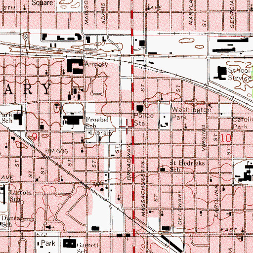 Topographic Map of Fifteenth Avenue Station Gary Post Office, IN