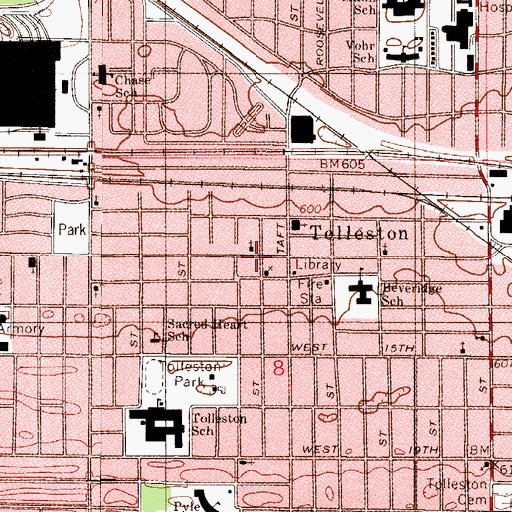Topographic Map of Tolleston Station Gary Post Office, IN