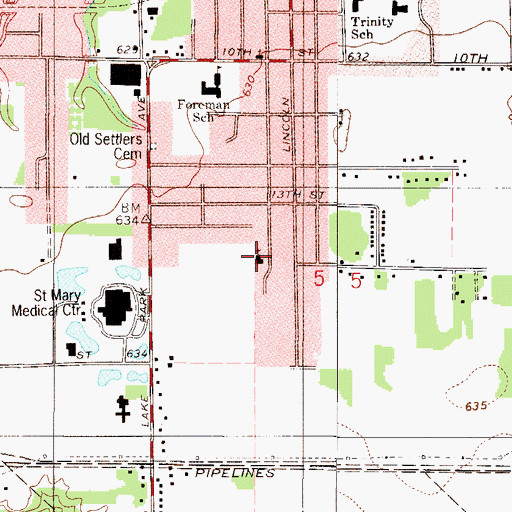 Topographic Map of Saint Stephen's Episcopal Church, IN