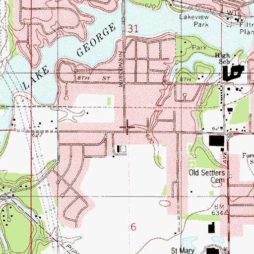 Topographic Map of United Pentecostal Church, IN