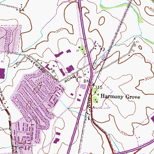 Topographic Map of Frederick County Outdoor School, MD