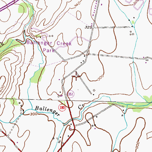 Topographic Map of Tuscarora High School, MD