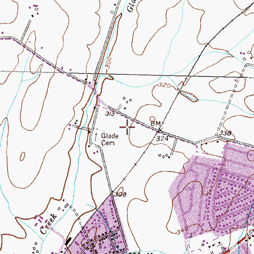 Topographic Map of Glade Elementary School, MD