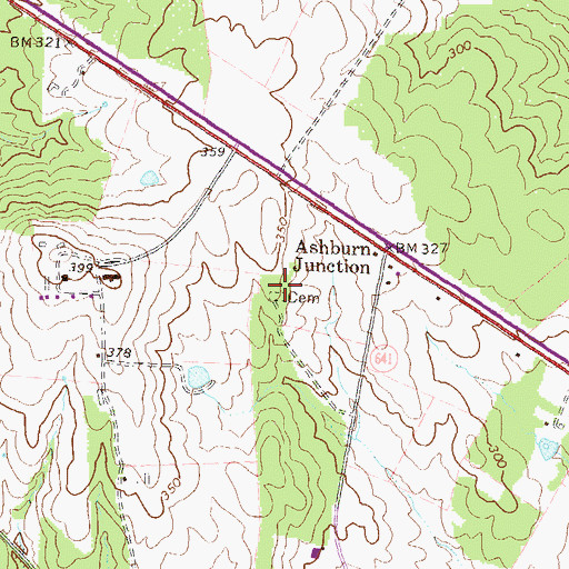 Topographic Map of Belmont Chapel Cemetery, VA