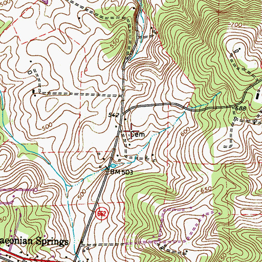 Topographic Map of Catoctin Free Church Cemetery, VA