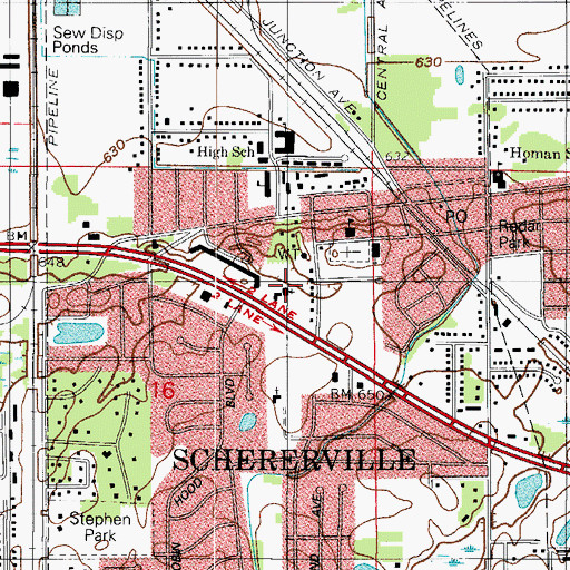 Topographic Map of Immanuel Presbyterian Church, IN