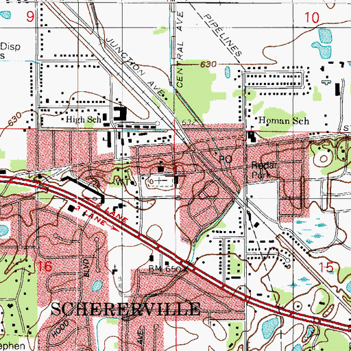 Topographic Map of Saint Michael Church, IN
