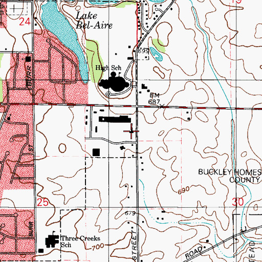Topographic Map of First Church of the Nazarene, IN