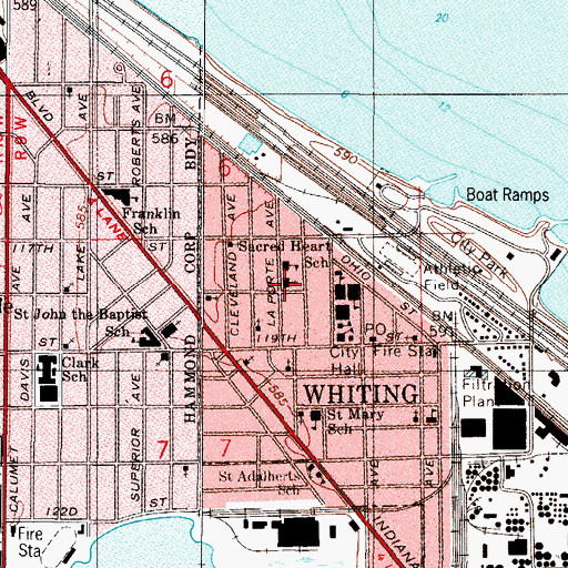 Topographic Map of Sacred Heart Church, IN