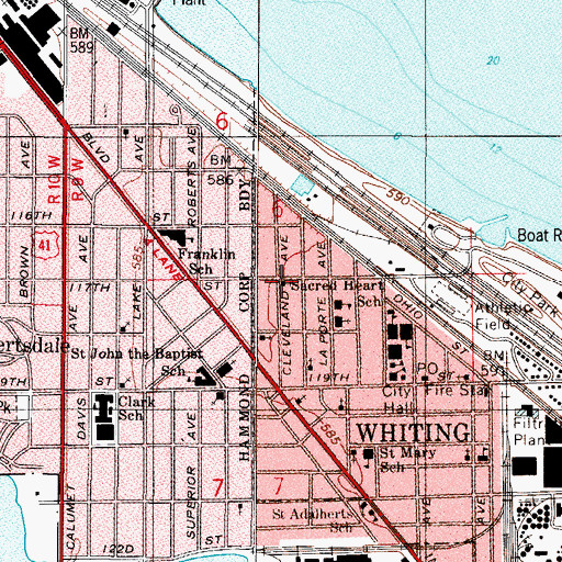 Topographic Map of Saint John Lutheran Church, IN