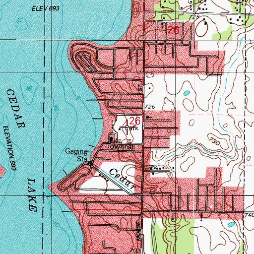 Topographic Map of Onehundredthirtyseventh Avenue Park, IN