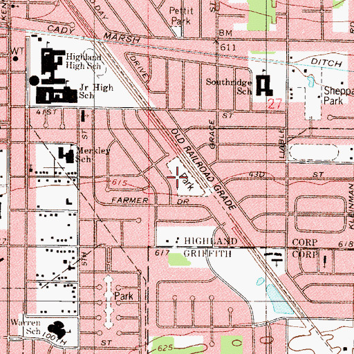 Topographic Map of Markley Park, IN