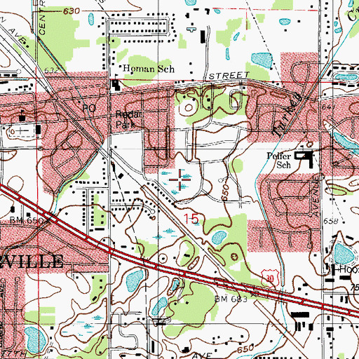 Topographic Map of Beidron Park, IN