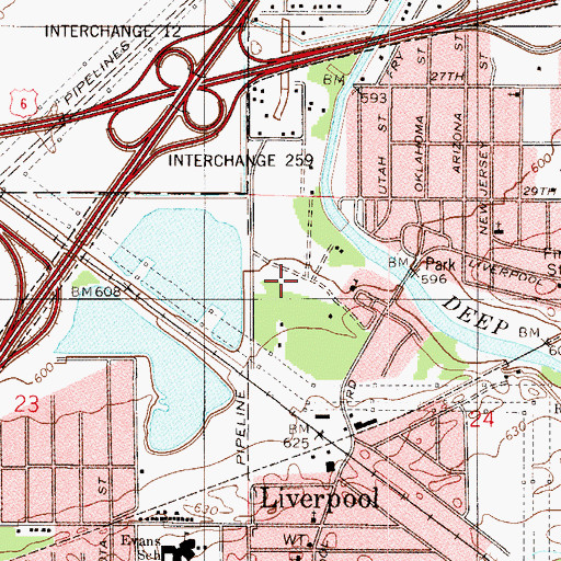 Topographic Map of Deep River Outdoor Recreation Center, IN