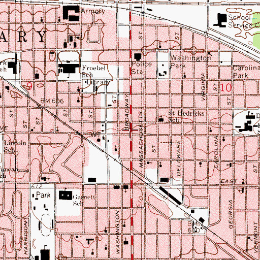 Topographic Map of W E B Du Bois Branch Gary Public Library, IN