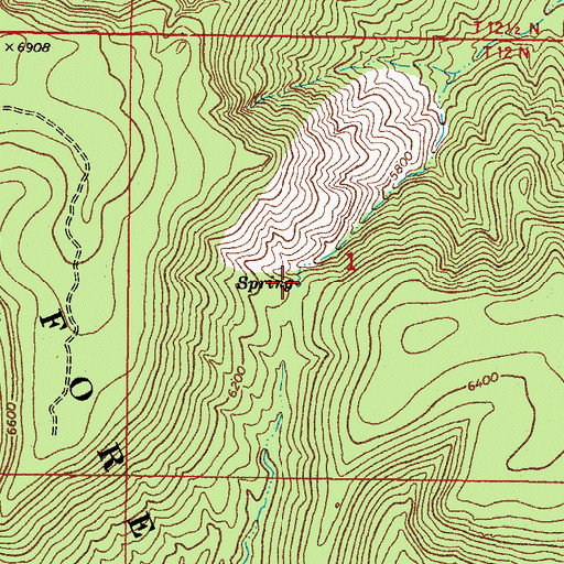 Topographic Map of Coyote Spring, AZ