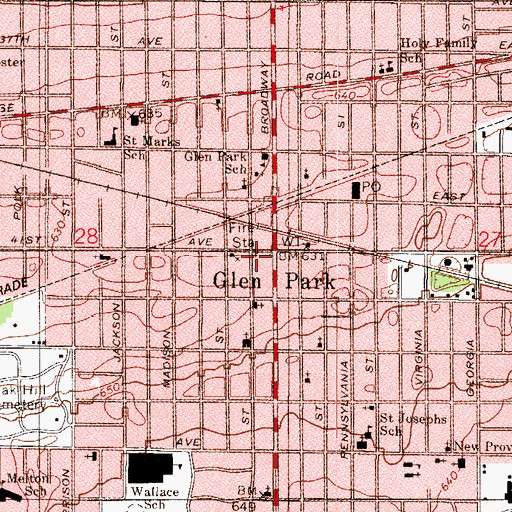 Topographic Map of Gary Fire Department Station 5, IN