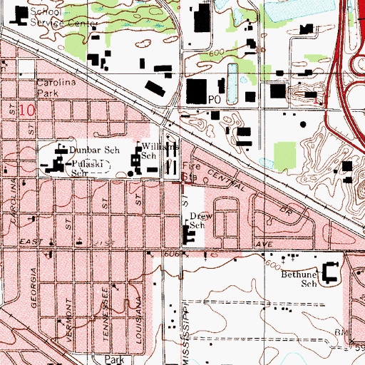 Topographic Map of Gary Fire Department Station 12, IN
