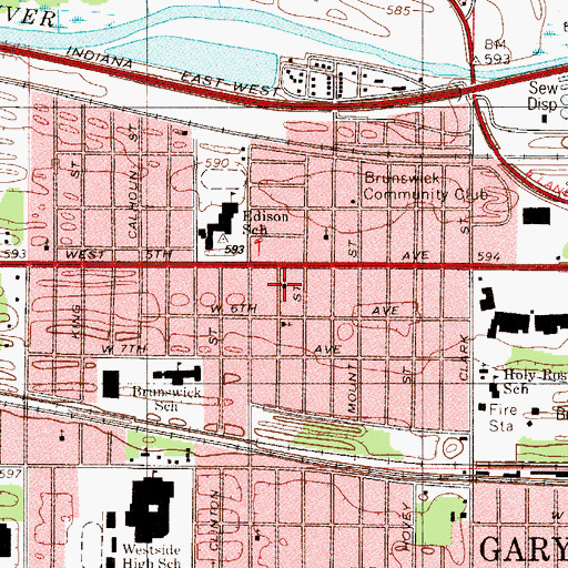 Topographic Map of Angel of Faith Missionary Baptist Church, IN
