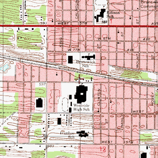 Topographic Map of Church of God in Christ, IN