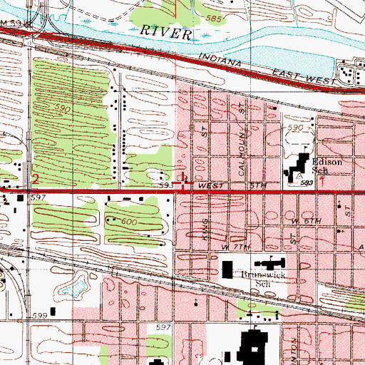 Topographic Map of Mount Horeb Missionary Baptist Church, IN