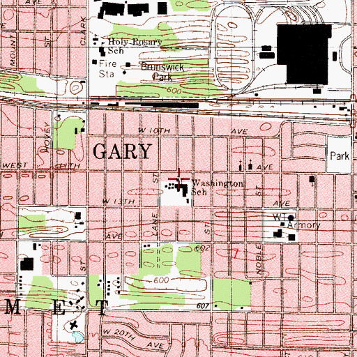Topographic Map of Moving In the Spirit Ministry, IN