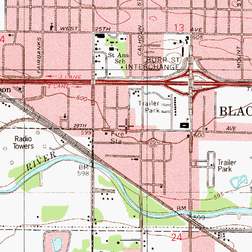 Topographic Map of Prayer Outreach Deliverance Church, IN