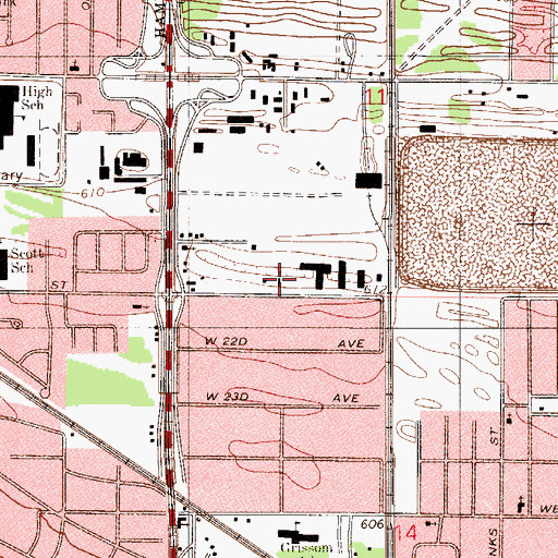 Topographic Map of Smyrna Church of God in Christ, IN