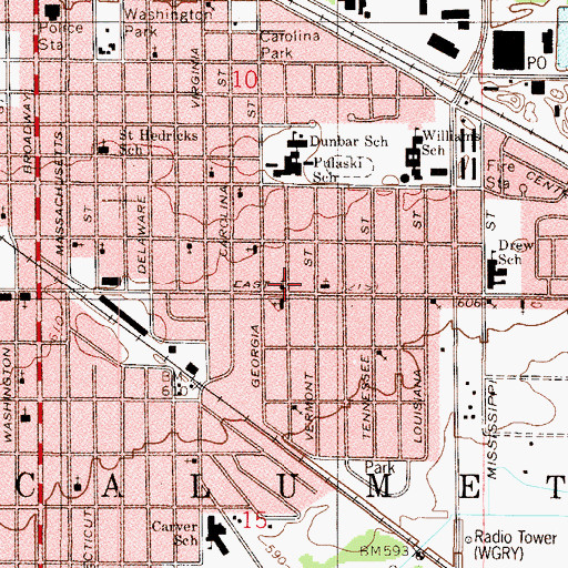 Topographic Map of Allen Chapel Christian Methodist Episcopal Church, IN