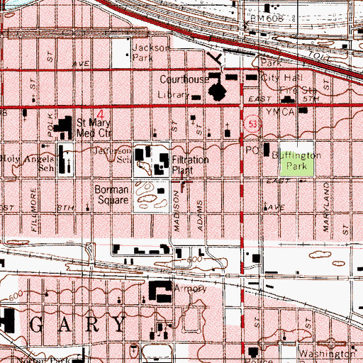 Topographic Map of Bethlehem Healing Temple, IN
