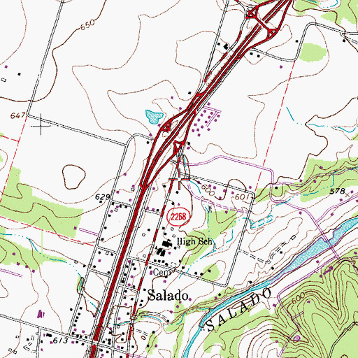 Topographic Map of Presbyterian Church of Salado, TX