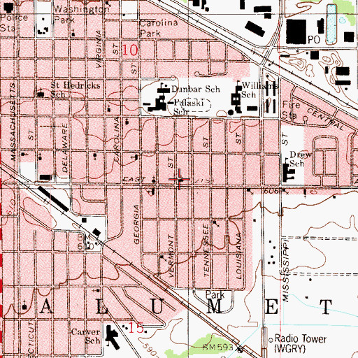 Topographic Map of Church of Christ, IN