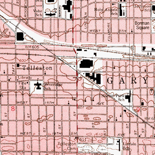 Topographic Map of Emmanuel Church of God, IN