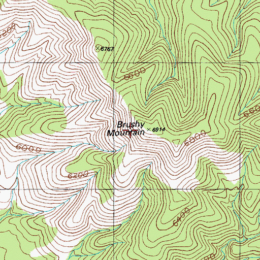 Topographic Map of Brushy Mountain, AZ