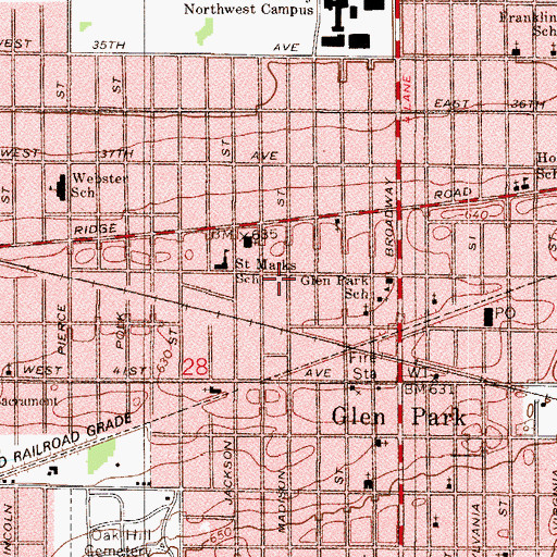 Topographic Map of Emmanuel Church of God in Christ, IN
