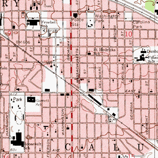 Topographic Map of First African Methodist Episcopal Church, IN