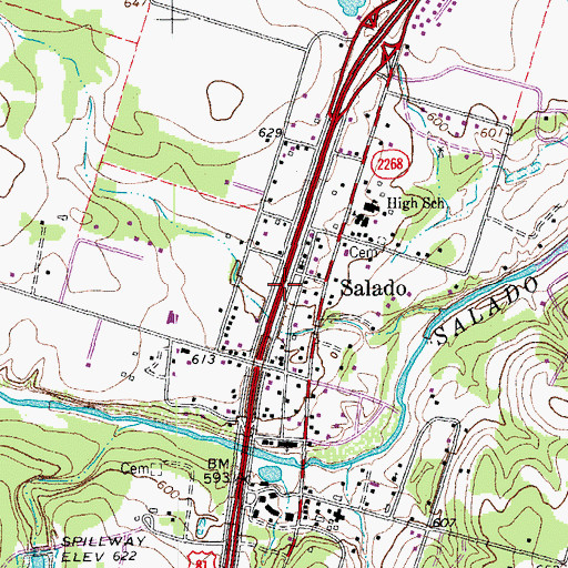 Topographic Map of Church of Christ, TX