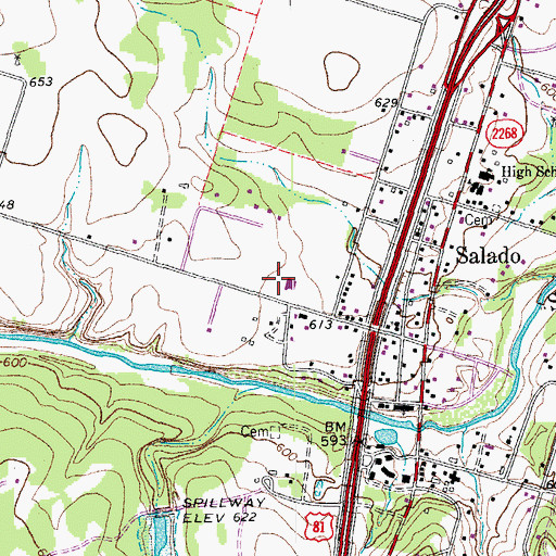 Topographic Map of Thomas Arnold Elementary School, TX