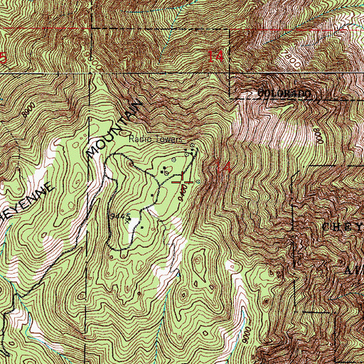 Topographic Map of KEPC-FM (Colorado Springs), CO
